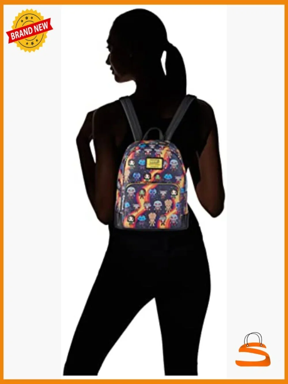 Faux Leather Chibi Print Mini Backpack with Marvel Guardians of the Galaxy